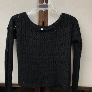 Black Crochet Sweater